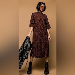 Dressed in LALA Leopard Print Midi Dress